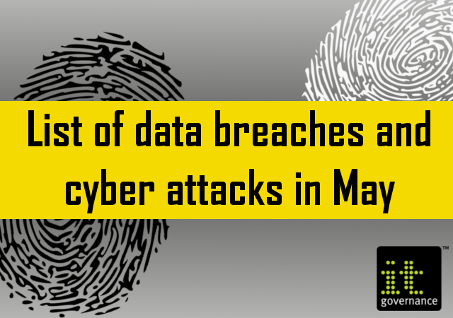 ITGovernance's tweet photo. List of data breaches and cyber attacks in May http://t.co/h6HzhM4Vo8 http://t.co/EzQ6Zmuebd