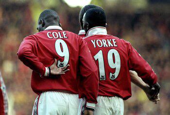BojanDjordjic7's tweet photo. The most deadly striker partnership the Premier League has ever seen. #legends #mufc http://t.co/1gdVIeSoa9