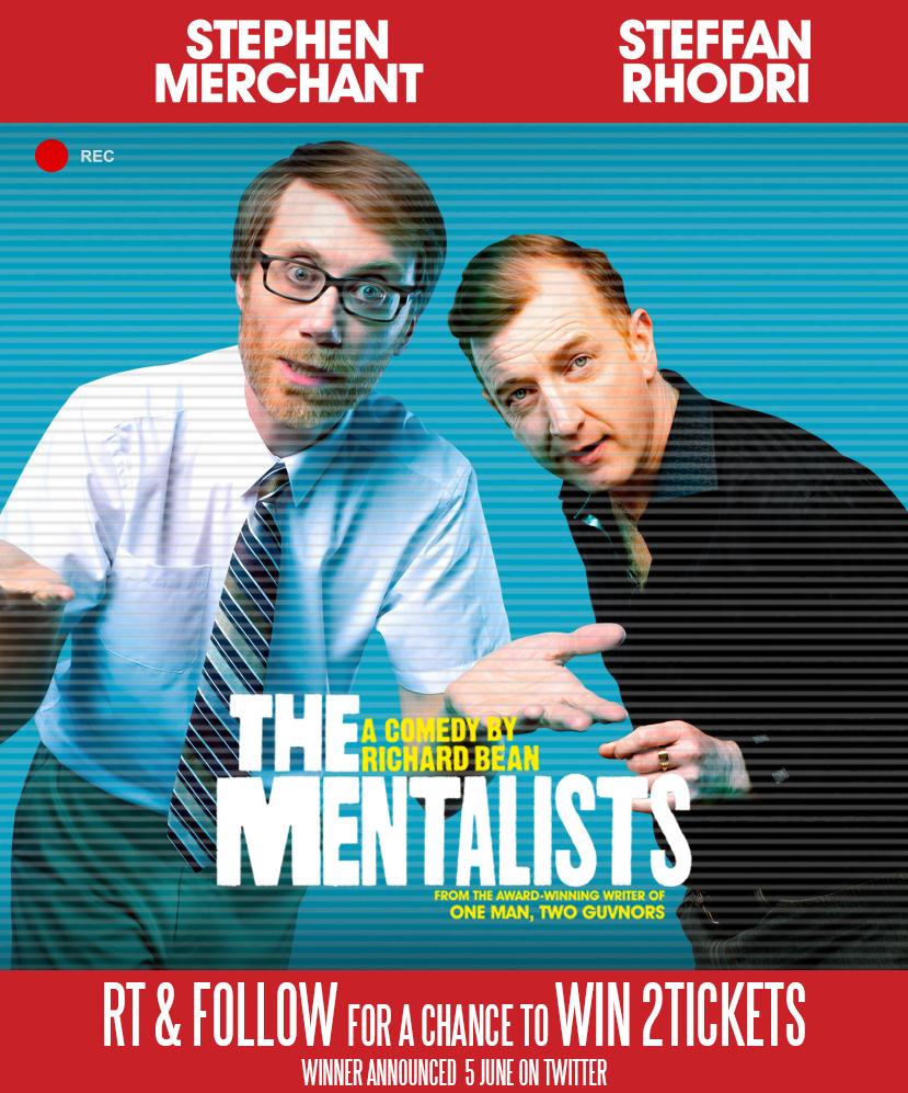 MentalistsPlay's tweet photo. Love comedy? ❤️@StephenMerchant &amp; @steffanrhodri? RT&amp;FOLLOW @MentalistsPlay for a chance to WIN 2 tix! Live in London http://t.co/DyThwBa3r6