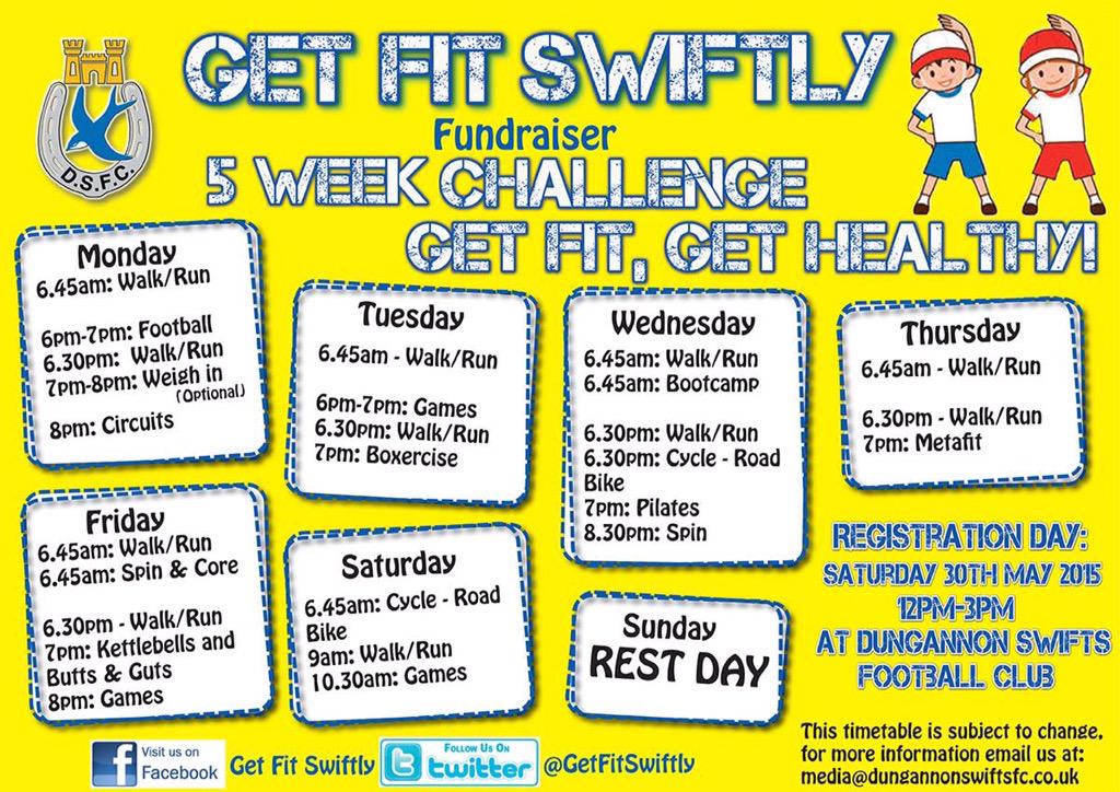 DgnSwifts's tweet photo. @DungannonRovers Check out our club fundraiser starting next week. Come get involved for some fun and fitness ! http://t.co/v7uklDPrxv