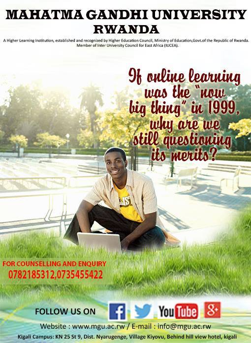 "If online learning was the..."
Visit Online - mgu.ac.rw
#Learning #MGURwanda