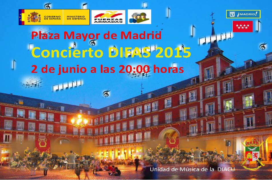 Concierto el día 2 de junio a las 20,00 en la plaza Mayor de #Madrid #GraciasMILitares
on.fb.me/1zC17t3