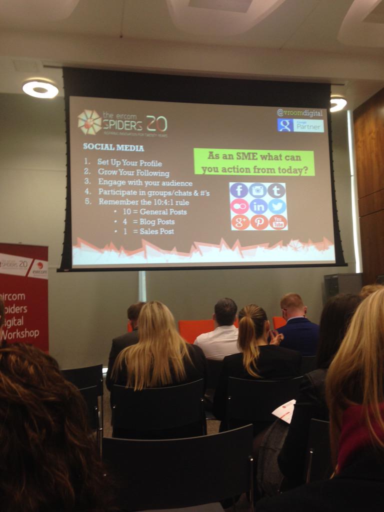 cianer31son's tweet photo. A lot of food for thought from @seanpleamy @VroomDigital at the #spidersworkshop http://t.co/zPhtDSL0Oi