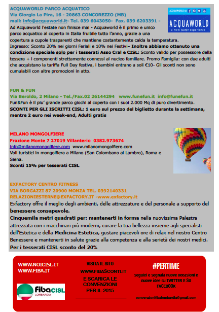 FirstLombardia's tweet photo. nuovo numero di #PERTIME le convenzioni per gli iscritti @FirstCisl @CislNazionale http://t.co/gyT12dEHeK