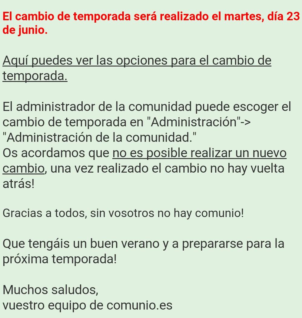 comunioES's tweet photo. Ya tenemos fecha para el cambio de temporada. Más información en todos vuestros muros del juego. http://t.co/PsMYxDSawn