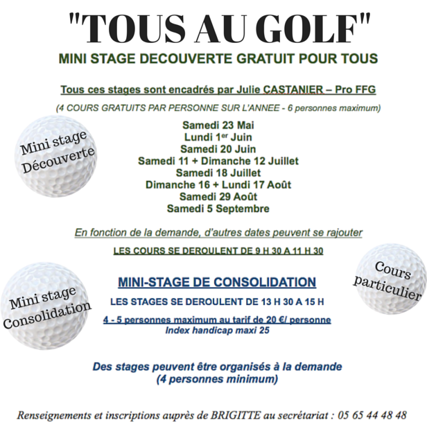 mezeyrac's tweet photo. Voici le programme des stages pour l'opération "TOUS AU GOLF" !! http://t.co/DnSZvbJylT