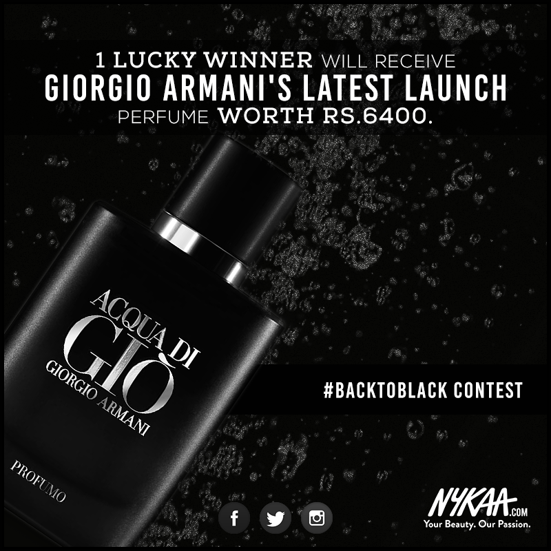 MyNykaa's tweet photo. #BackToBlack #contest! RT&amp;Fav if you want this NEW perfume from #GiorgioArmani. T&amp;Cs and more deets to follow! http://t.co/1l9hum4HsJ