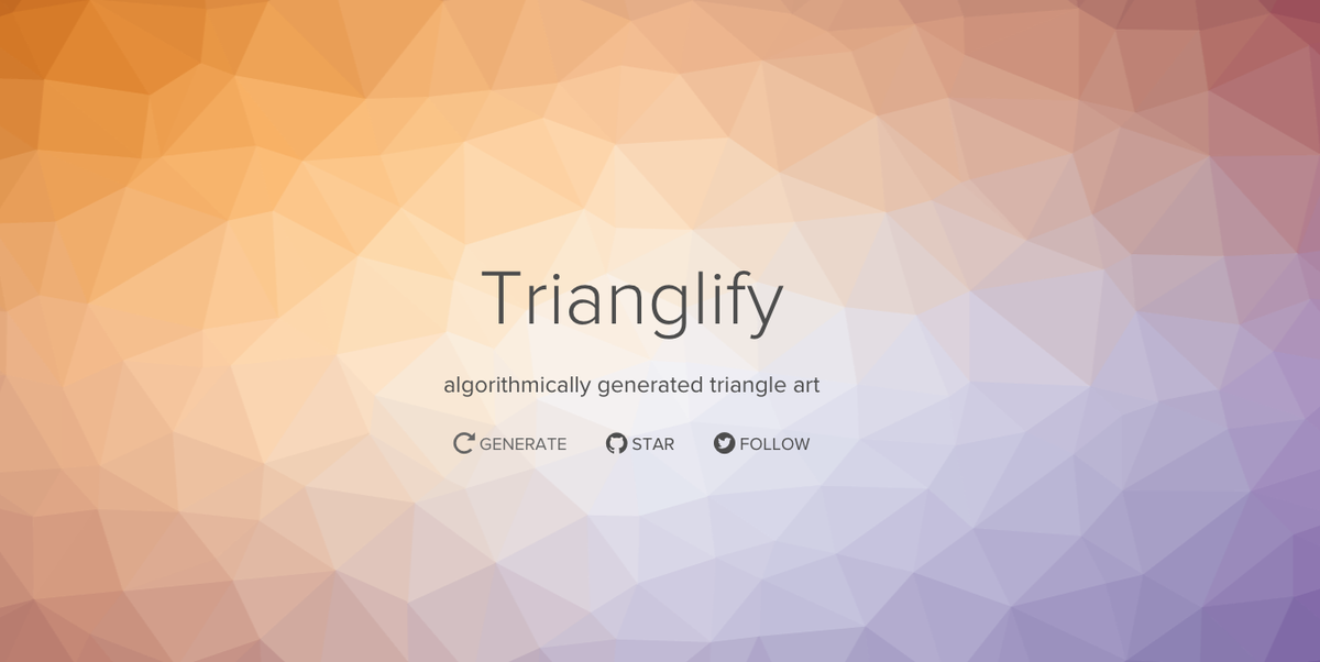 FoxtrotPapaLDN's tweet image. Love triangles? Who doesn&apos;t? Well, #Trianglify will generate them for you! bit.ly/1icaPsx via @qrohlf #Design