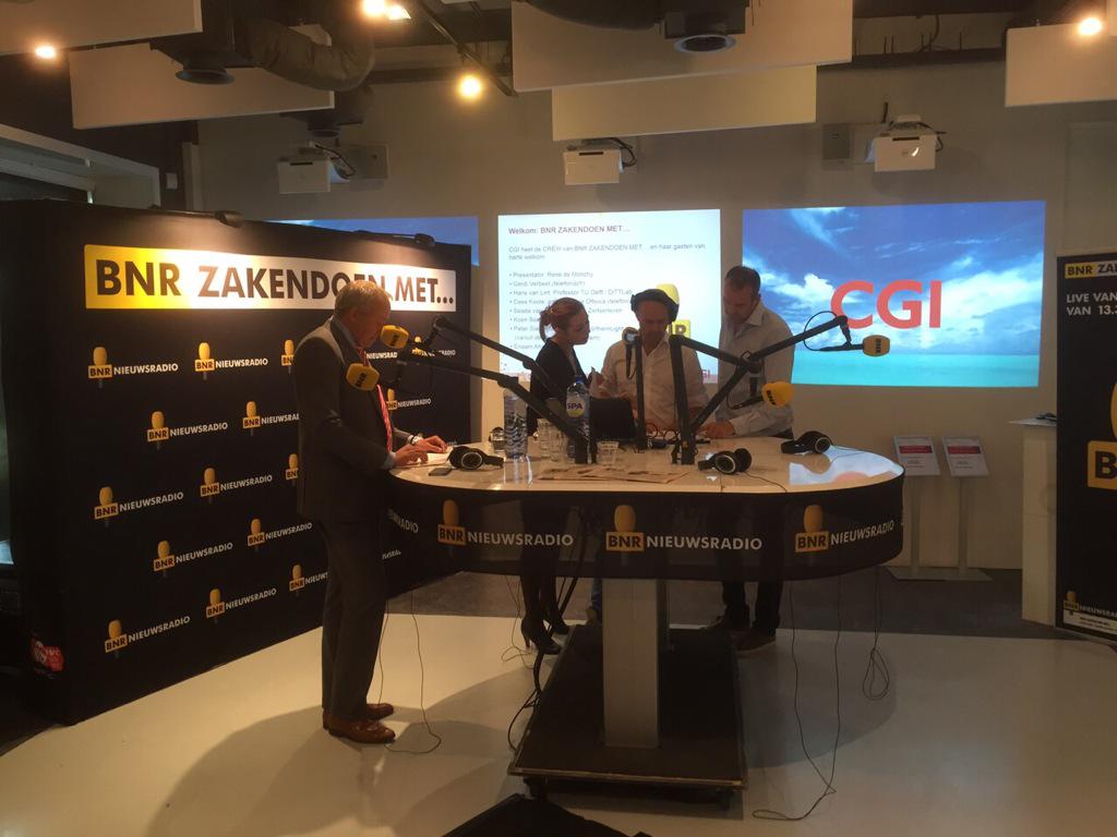 SvdBorn's tweet photo. BNR "Zakendoen met" Live bij CGI! http://t.co/qMOcf9rk51