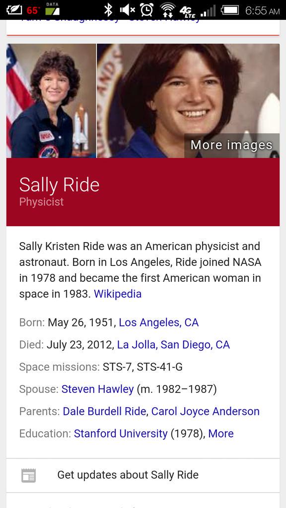Happy birthday Sally Ride. 