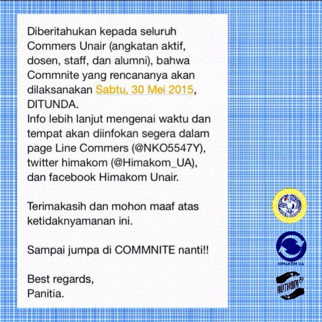 Info: #COMMNITE is POSTPONED until further notice. Sorry for this inconvenience. See you soon! @CommUA_Official