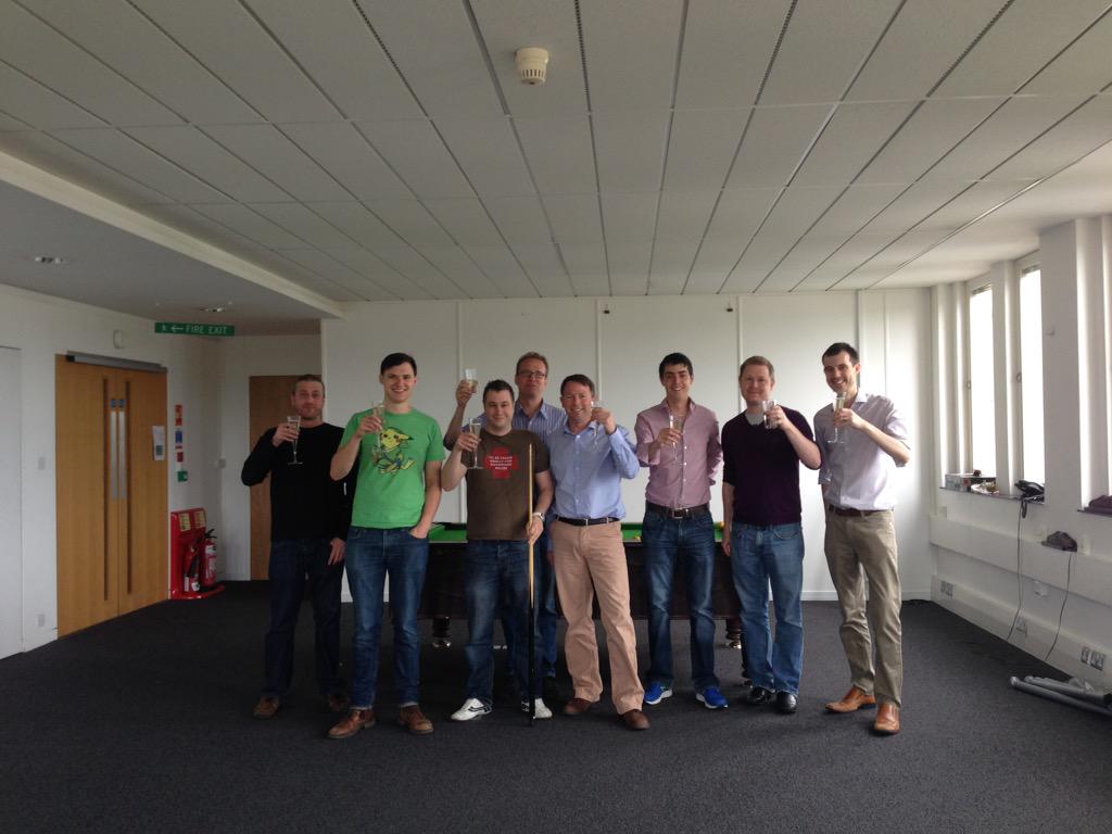 dinkydani21's tweet photo. @ripjar happy first day in your new office! #prosecco #newoffice http://t.co/jxRzDHQQiQ