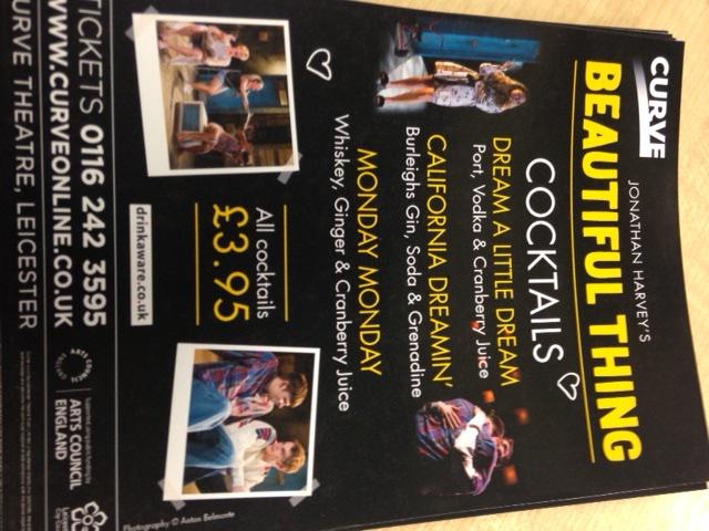 Coming to see <a href="/beautthing/">Beautiful Thing</a> this week <a href="/CurveLeicester/">Curve</a> visit our bar and try one of our special designed cocktails