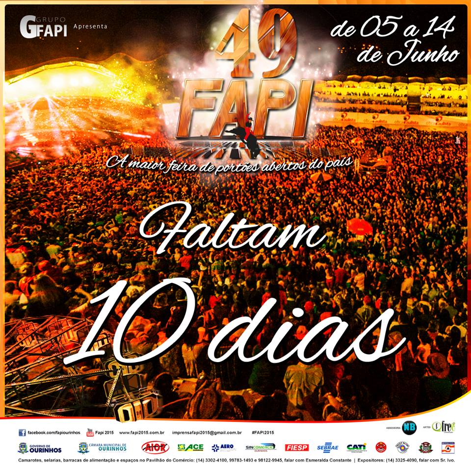 fapi_ourinhos's tweet photo. Contagem regressiva #10dias
49ª FAPI de Ourinhos/SP - 05 à 14 de junho
#sóvem #FAPI2015 http://t.co/vDMu6qBueB
