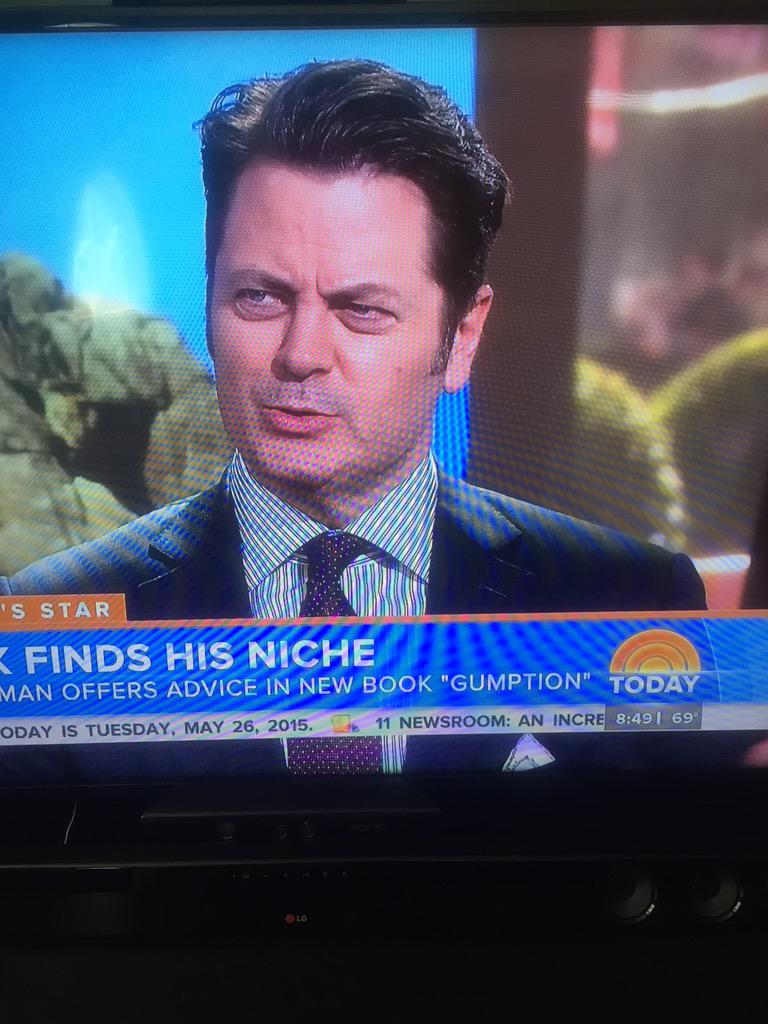 Nick Offerman without a mustache just isn't Nick Offerman