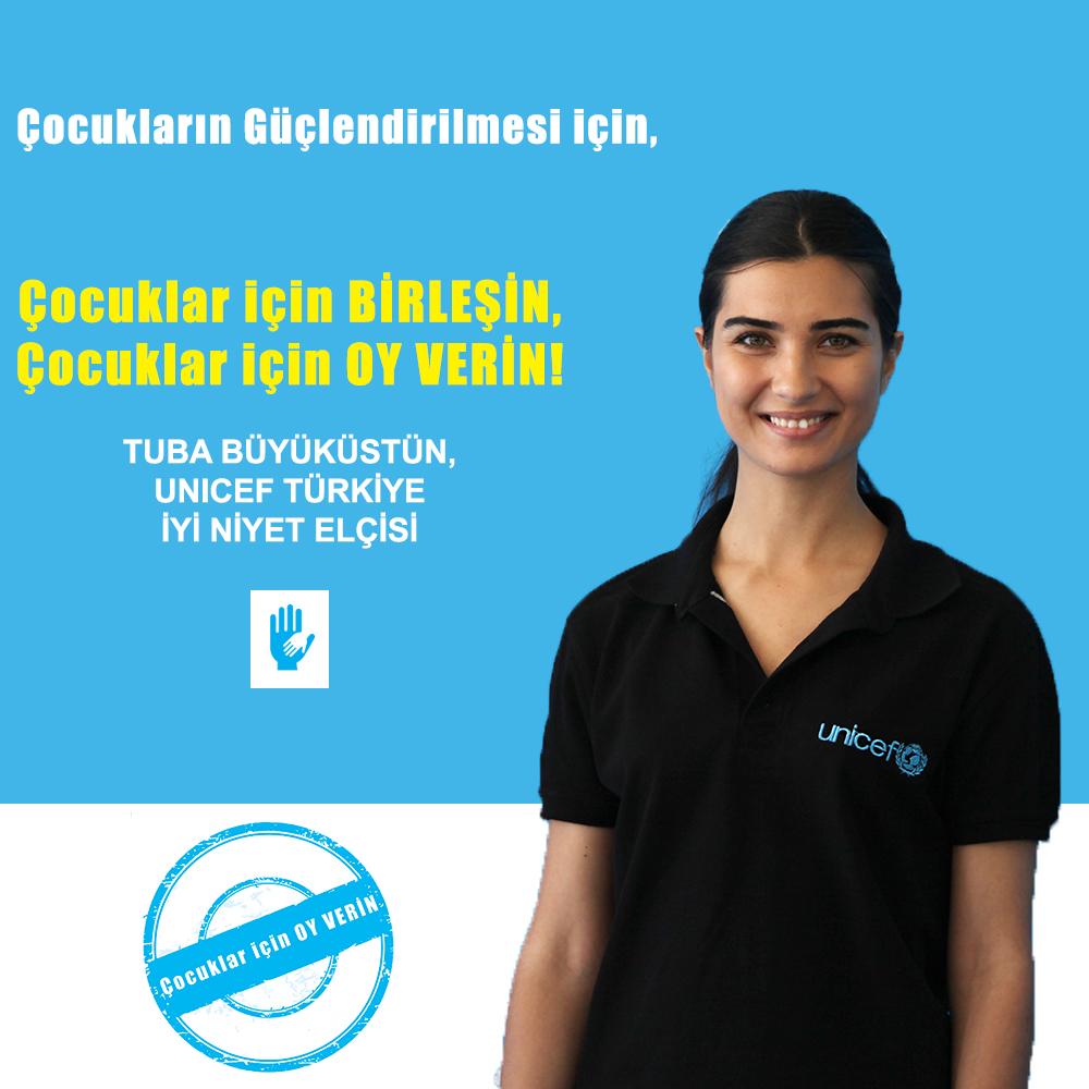 unicefturk's tweet photo. 2015 Seçimleri için @unicefturk'nin yaptığı çağrıda İyi Niyet Elçisi @TubaBustun’e katılın http://t.co/kj9h9cqlmG http://t.co/izozEYGuGL