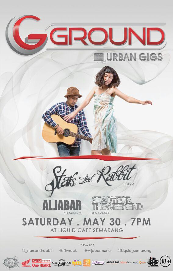 TOMORROW!  @GGround_ID Urban Gigs with <a href="/_starsandrabbit/">Stars and Rabbit</a> <a href="/Aljabarmusic/">A L J A B A R</a> <a href="/rftwrock/">ReadyForTheWeekend</a> at <a href="/Liquid_Semarang/">LIQUID Semarang</a>