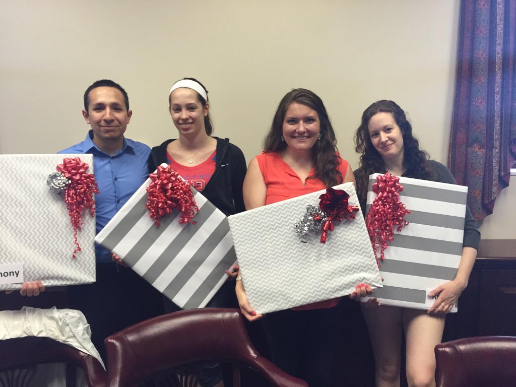 NCClassGift's tweet photo. A few of our committee members who work with @NCAlumni celebrated graduation with the staff today! #NCClassGift http://t.co/iGCzESv3cZ