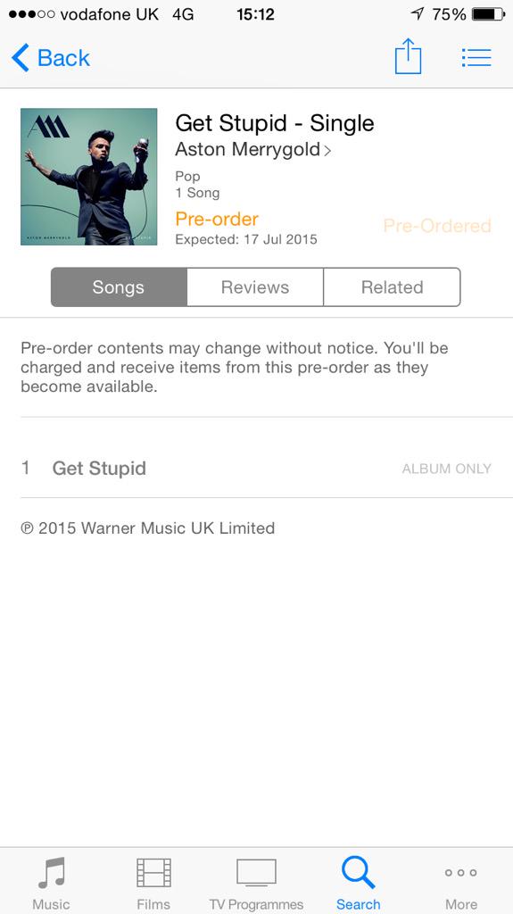 TheNJFGroup's tweet photo. Pre Ordered... @AstonMerrygold  This is going to be a big one.. Tune in to radio 1 in 10mins to hear it.. #getstupid http://t.co/9JQnS0Ae3Y