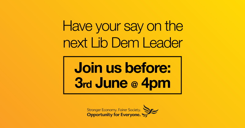 stevebeasant's tweet photo. Join the #LibDems before June 3 to make sure you are eligible to vote in leadership elections http://t.co/kItigRg9PB http://t.co/6aUhZ2EhXf