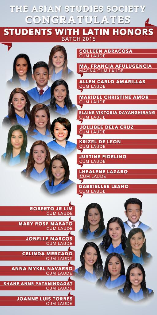 assoc_ust's tweet photo. Congratulations to all the achievers for A.Y 2014-2015. Keep climbing the ladder of success, Asians!

#excelAS http://t.co/08DNZvg4Uo