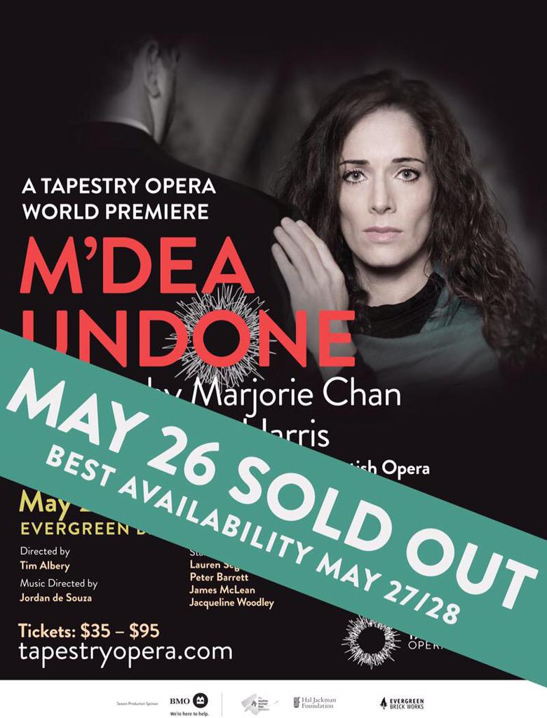 Tonight is opening for <a href="/TapestryOpera/">Tapestry Opera</a> #MdeaUndone at @EvergreenCanada I hope to see some of you there during the week