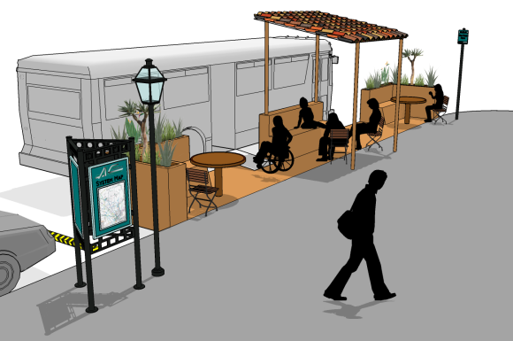 T4America's tweet photo. Could parklets be the future of bus stops?  http://t.co/ICUwlFhHjL http://t.co/ep7R6bcx7a