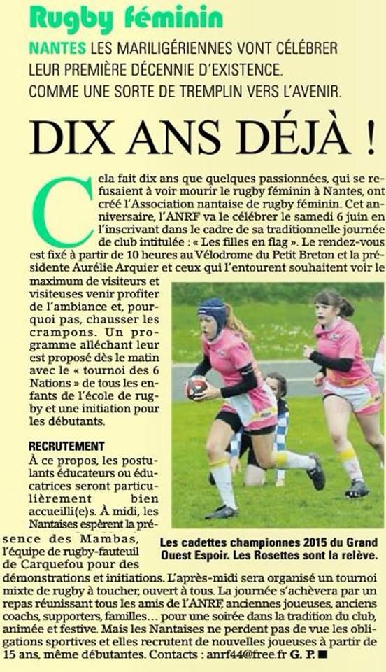 ANRF44's tweet photo. Venez faire la fête avec nous autour d'un ballon ovale le 6 juin ! #10ans #rugbyfeminin #Midol @Ovalie_Feminine http://t.co/5f16XyEZ0C