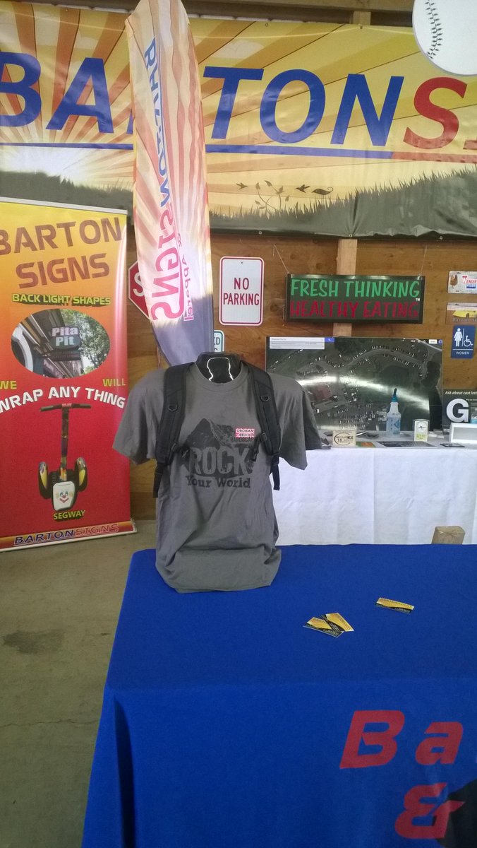 BudBarton16's tweet image. Think we're limited to sign making? Check out this photo to see what else we can do! #Tshirts #Banners #BackpackFlags