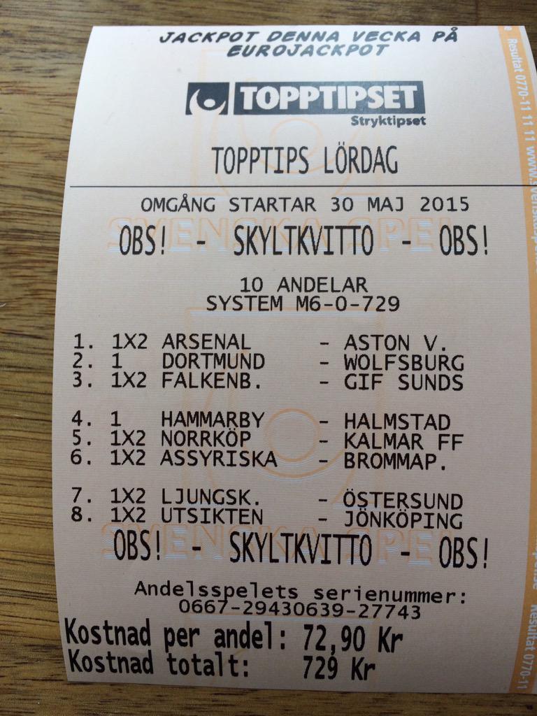 kupolenstobak's tweet image. Topptipset till helgen. #svenskaspel #topptips