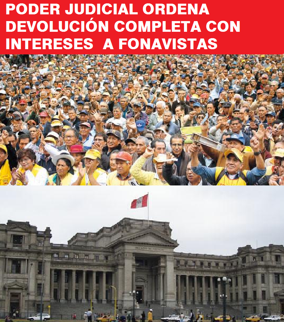 FONAVISTASPERU's tweet photo. PODER JUDICIAL ORDENA DEVOLUCIÓN COMPLETA CON INTERESES A FONAVISTAS http://t.co/0cIpq4TjbI http://t.co/fTqxTTOt9z