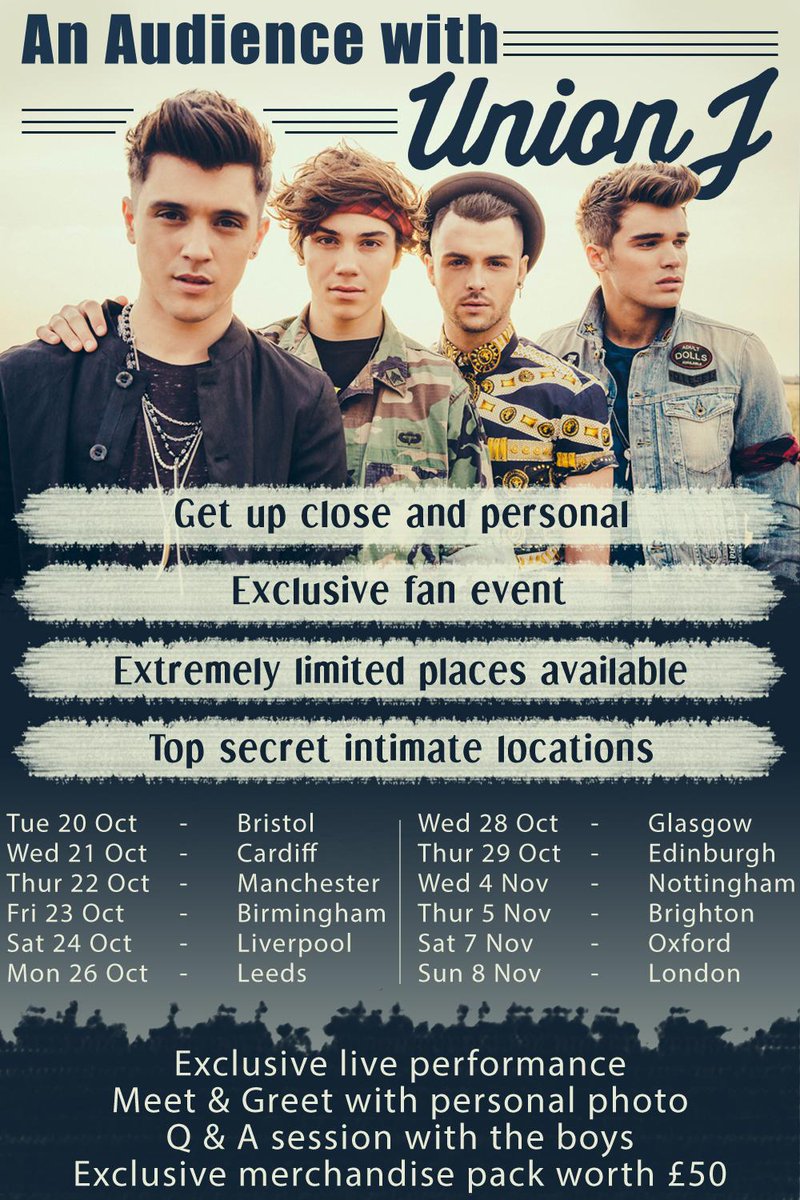 UnionJworld's tweet photo. This will be your chance to have an experience like no other and be apart of #AnAudiencewithUnionJ!! http://t.co/Hi0VtfNa8g