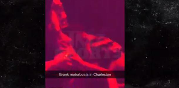 stoolpresidente's tweet photo. Gronk just casually motorboating some chick's titties in a bar this weekend http://t.co/RIrqtjYRjR http://t.co/gRl3IwfbRS