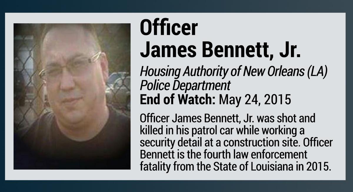 James Bennett Jr. New Orleans police officer shot dead cruiser