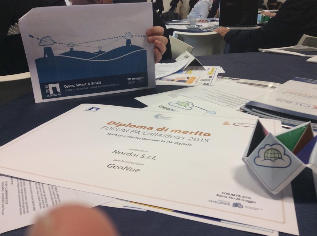 nordai_it's tweet photo. #GeoNue premiato per #Call4ideas2015 a @Forum_PA http://t.co/iktiI3xRvS #NuragicInnovation #FPA2015 ..a giovedì! :) http://t.co/et6RiYtgLU