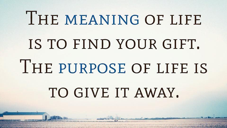 TheZigZiglar's tweet photo. The meaning of life is to find your gift. The purpose of life is to give it away.  http://t.co/4aCM657KVH http://t.co/4fXIDHDtHS
