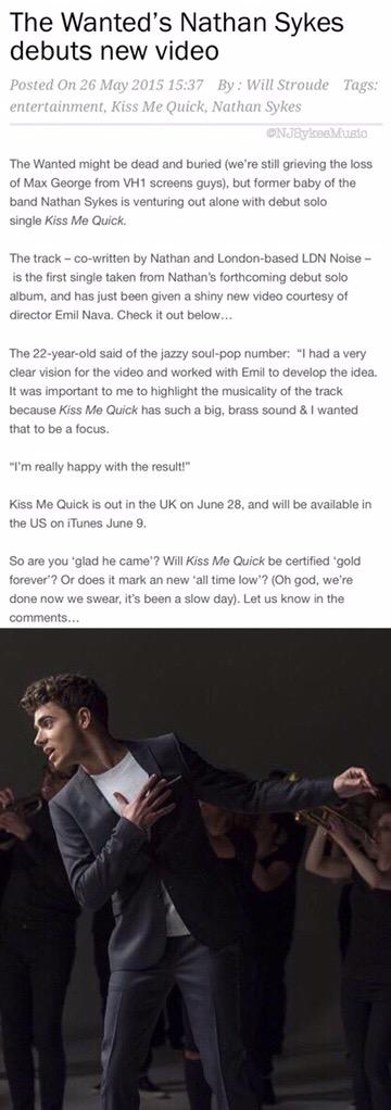 NJSykesMusic's tweet photo. 📰 New article in @AttitudeMag about @NathanSykes' #KissMeQuickVideo 🎥 http://t.co/i5OC5tbBMp 📰 http://t.co/noOdyBJWqz