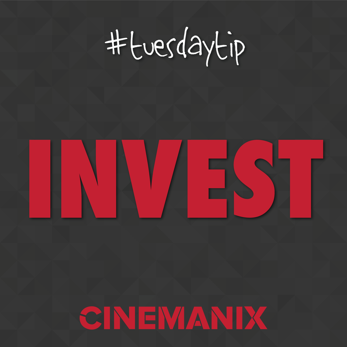 Cinemanix's tweet photo. #Tuesdaytip Invest in your brand! Think about education, new equipment, or marketing your skills. http://t.co/XsV7DhcgOZ