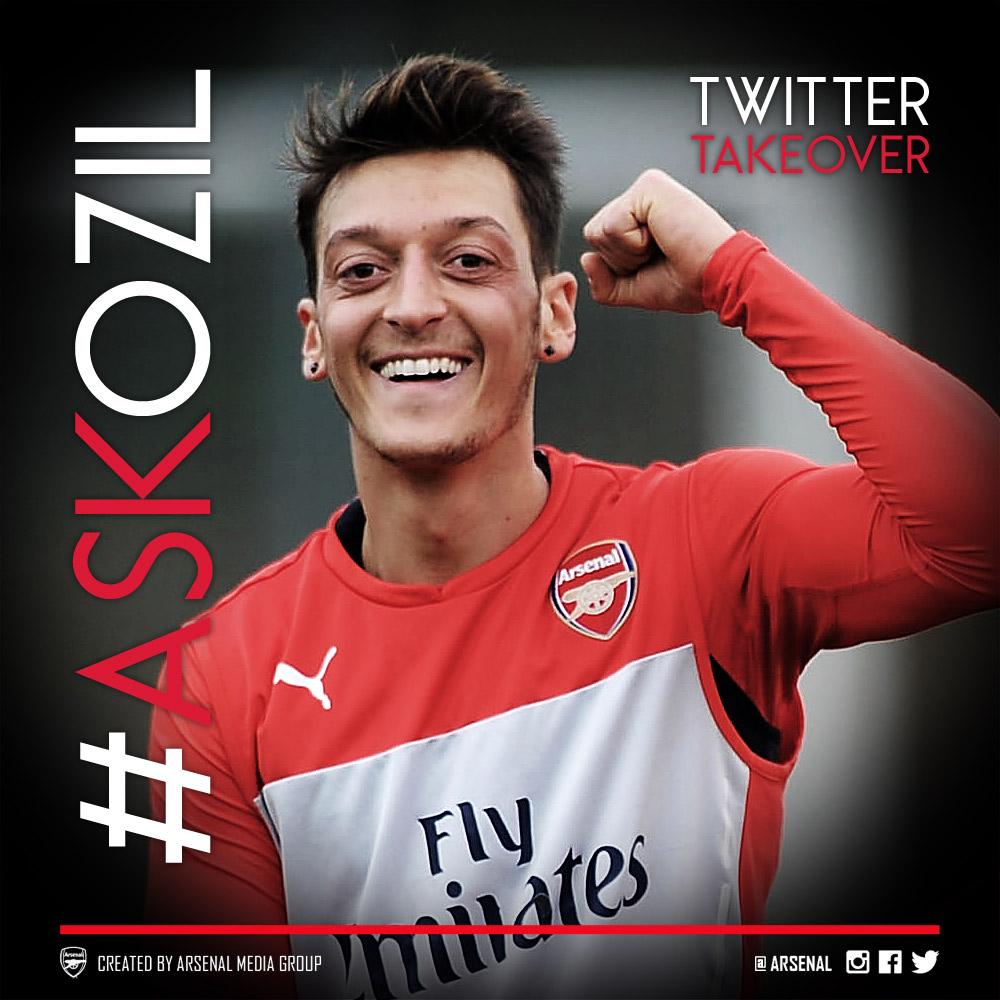 Arsenal's tweet photo. .@Arsenal fans, @MesutOzil1088 will be answering your Twitter questions tomorrow! Use the hashtag #AskOzil http://t.co/rN1S1H5qs1