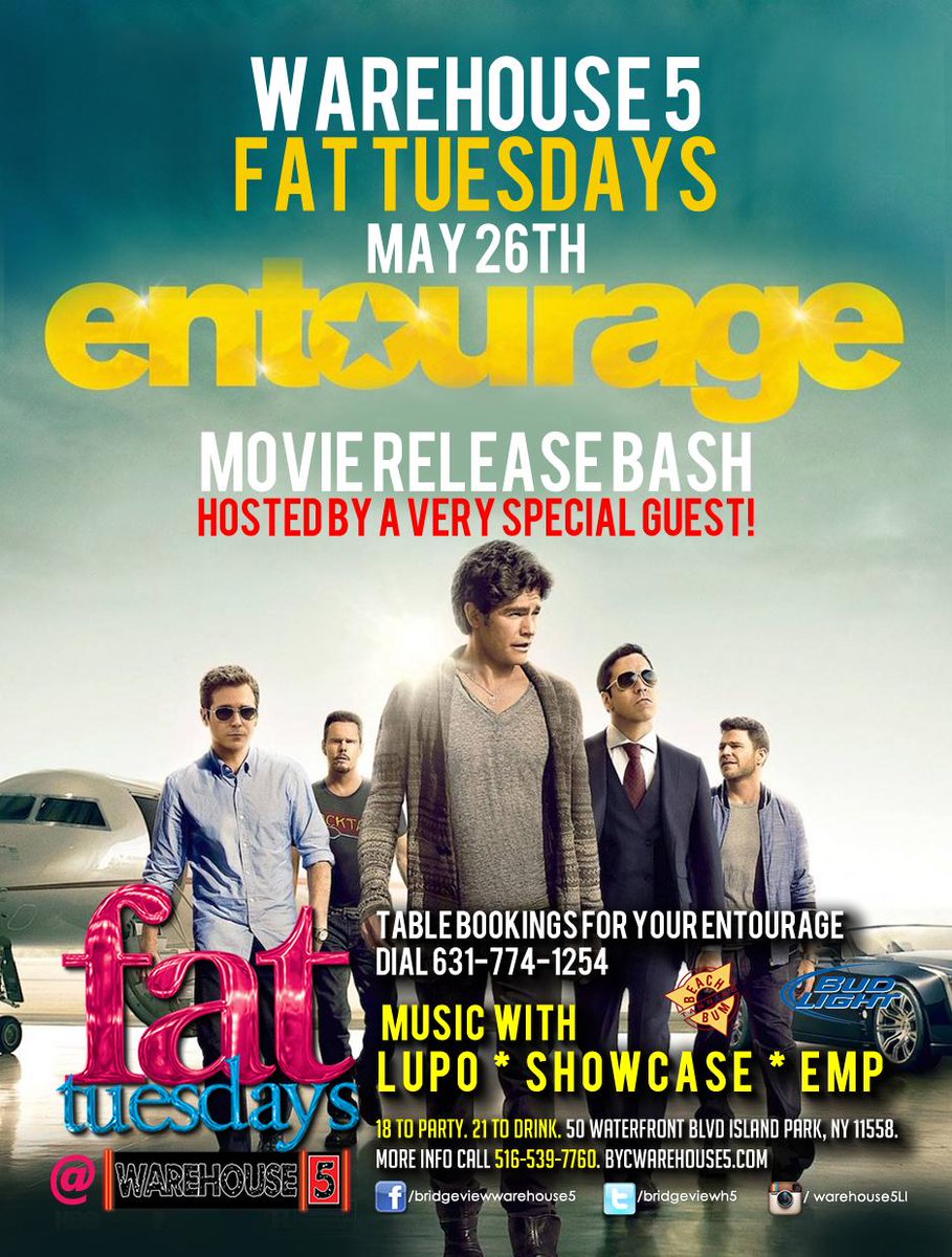 2Nite!!  Fat Tuesdays <a href="/Warehouse5/">Doug Tru</a>
Entourage movie release bash w/ special guest host