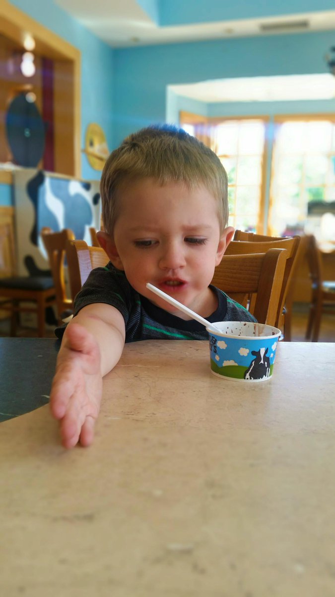 BenJerrysYorkCO's tweet photo. More than just ice cream - this cutie was practicing his negotiation skills after he finished his cup! #nottodayjr http://t.co/PeqPBCA8K6