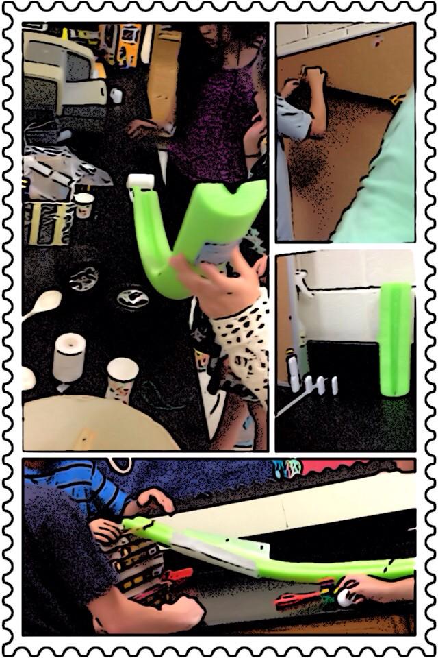 FoxSci14's tweet photo. @RubeGoldberg machines Day2- experimenting with parts &amp;pieces. Pulleys, zip lines &amp; lots of dominoes! @YCSD #science http://t.co/h8xl28GctO