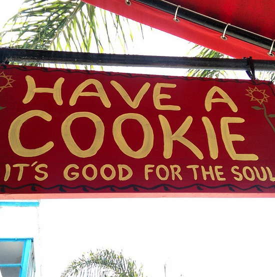 Great words of wisdom from #HungryLus in OB. #cookietime #bakery #treatyoself