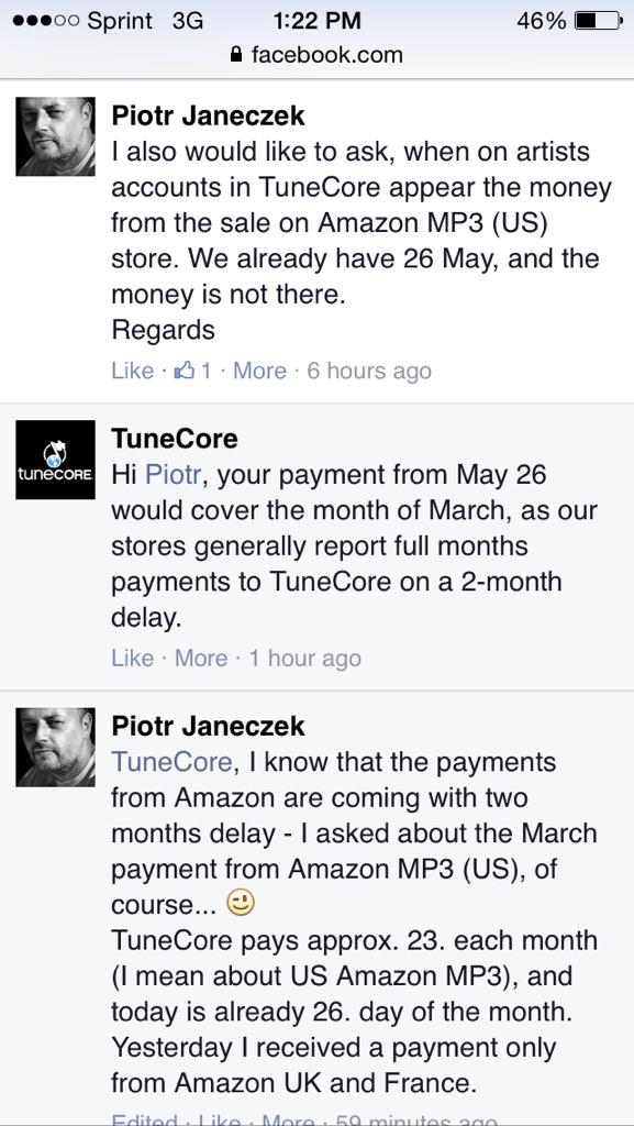 Another #Artist publicly complaining about @Tunecore not paying artists. #MusicBusiness