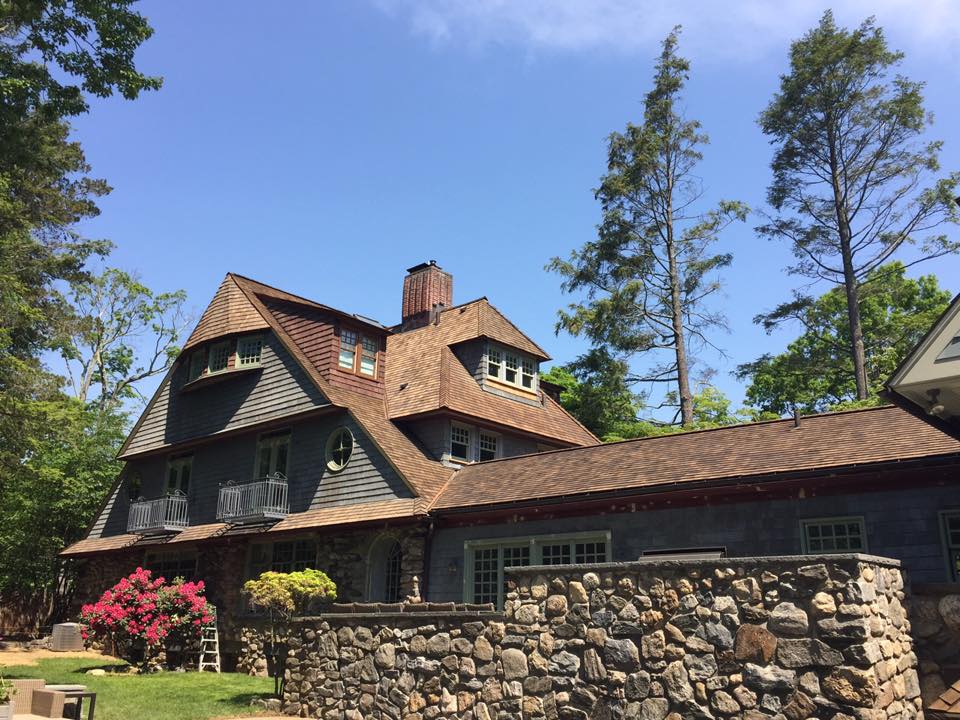 ShorelinePaint's tweet photo. Just finished this project on North street, #Greenwich #CT. Washed and coated #cedarroof in color #cedartone. http://t.co/3olkoMMNl5