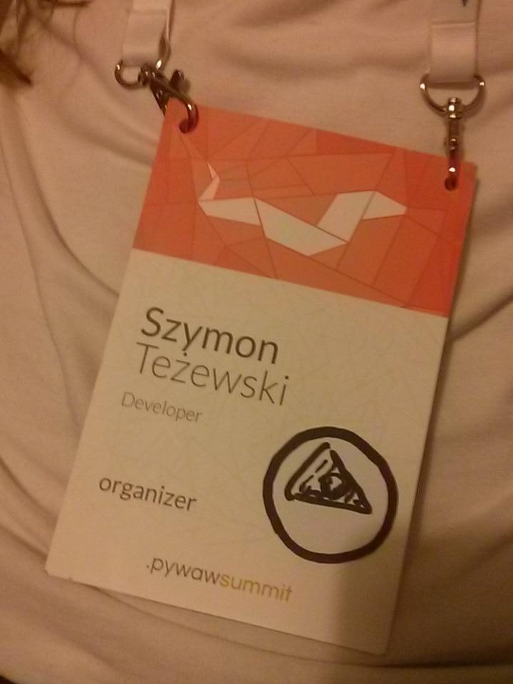 jasisz1's tweet photo. Thank you all for the #PyWawSummit ! I think I will sleep tonight with this badge on http://t.co/0R3pHPorok