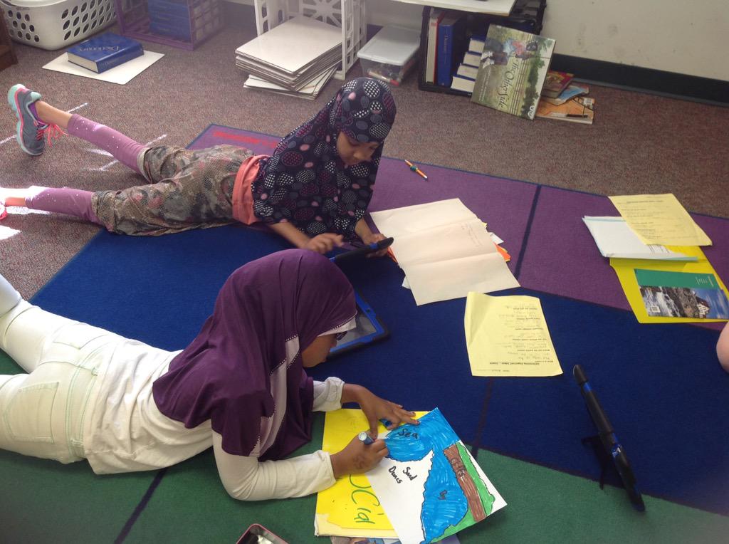 Working on landforms.