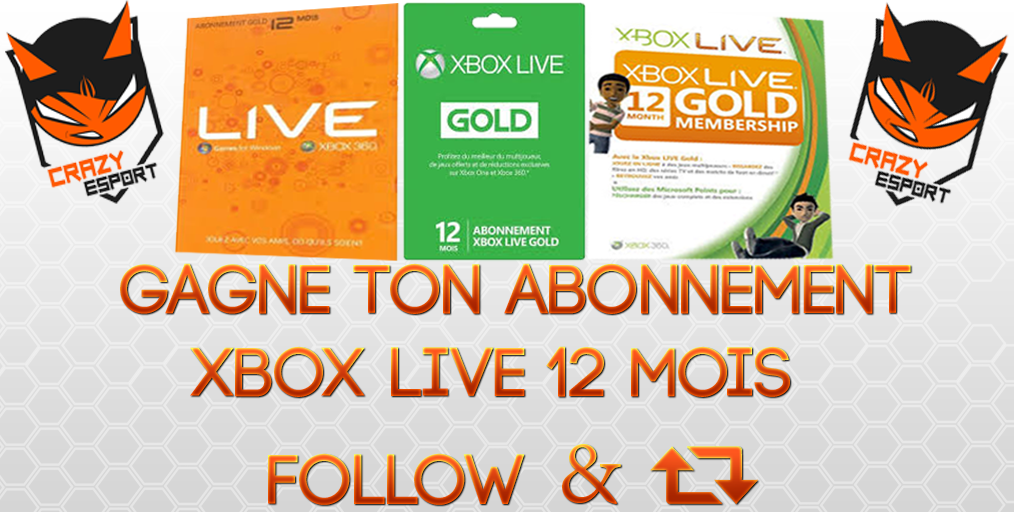 CRaZYEsports's tweet photo. #Concours
Tente de gagner 12 mois d'abonnement Xbox Live Gold
Pour Jouer #RT + #Follow @CRaZYEsports 
Tirage le 22/06 http://t.co/DndqiaXAib