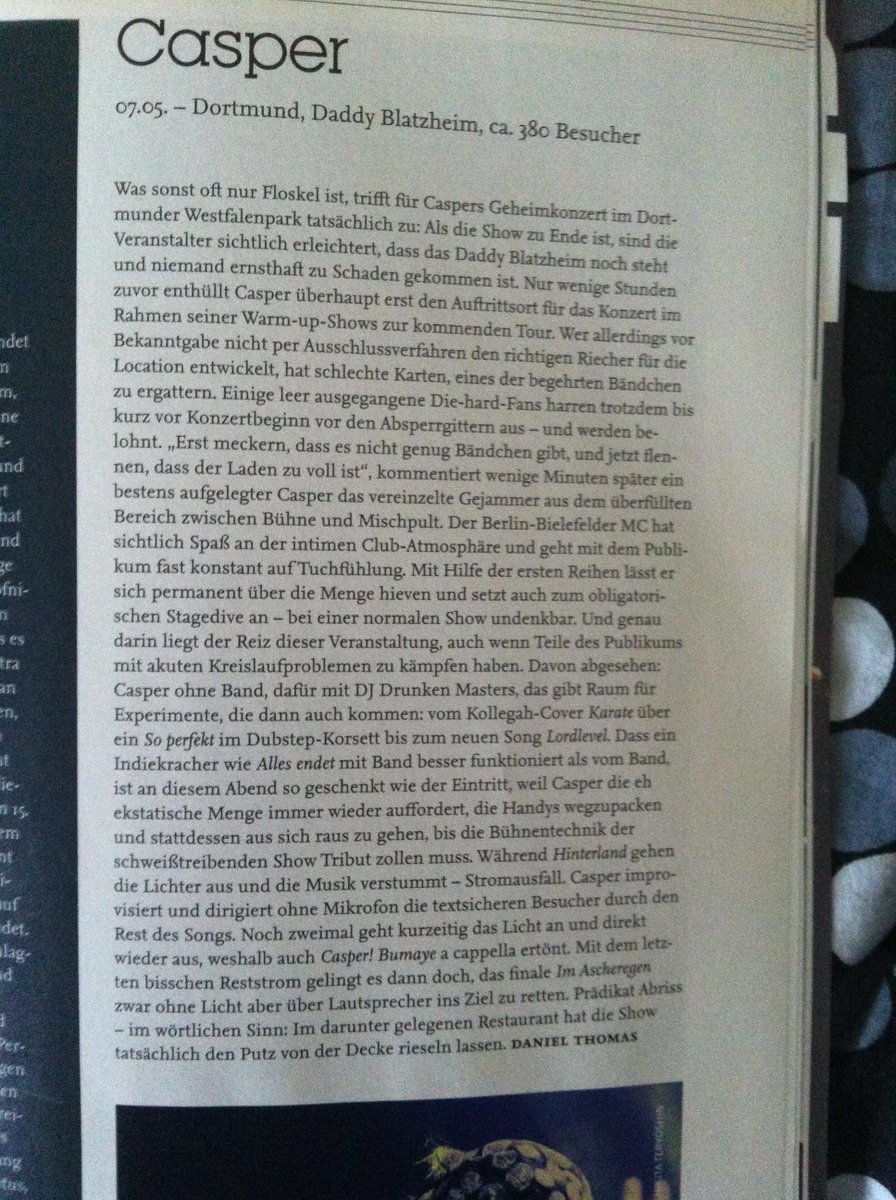 ncht_brn's tweet photo. In der neuen @VISIONS_mag ist nen naiser Berricht über das #catchcasper2 in Dortmund im Mai. @CASPERxOFFICIAL http://t.co/uLbbBXntg5