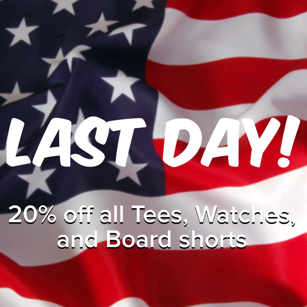 powderandsunlv's tweet photo. Today is the LAST day to receive the #MemorialDayDeals. 20% off all Tees, Watches, and Board shorts. #PowderandSun http://t.co/i73zbqfHyU